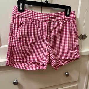 J. Crew size 0 pink gingham shorts excellent condition no flaws!